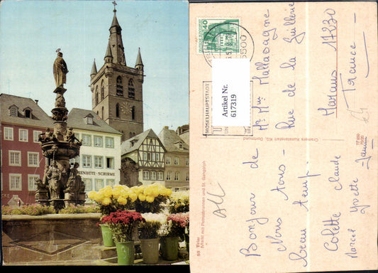 617319,Trier Markt m. Petrusbrunnen u. St Gangolph