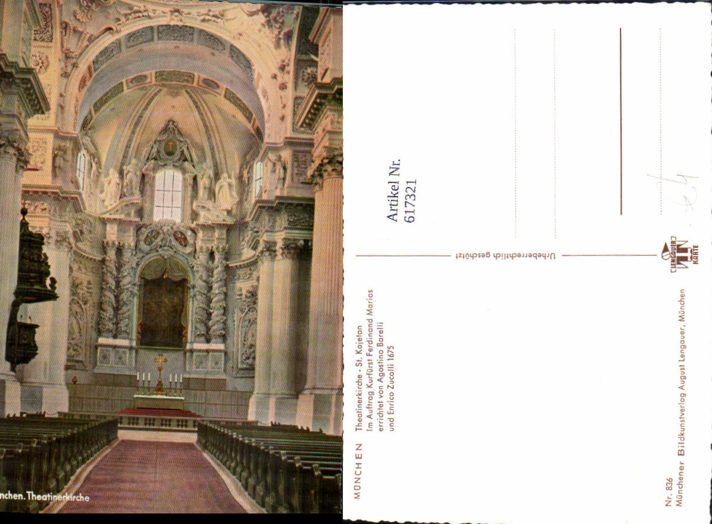 617321,München Theatinerkirche St Kajetan Innenansicht Kirche