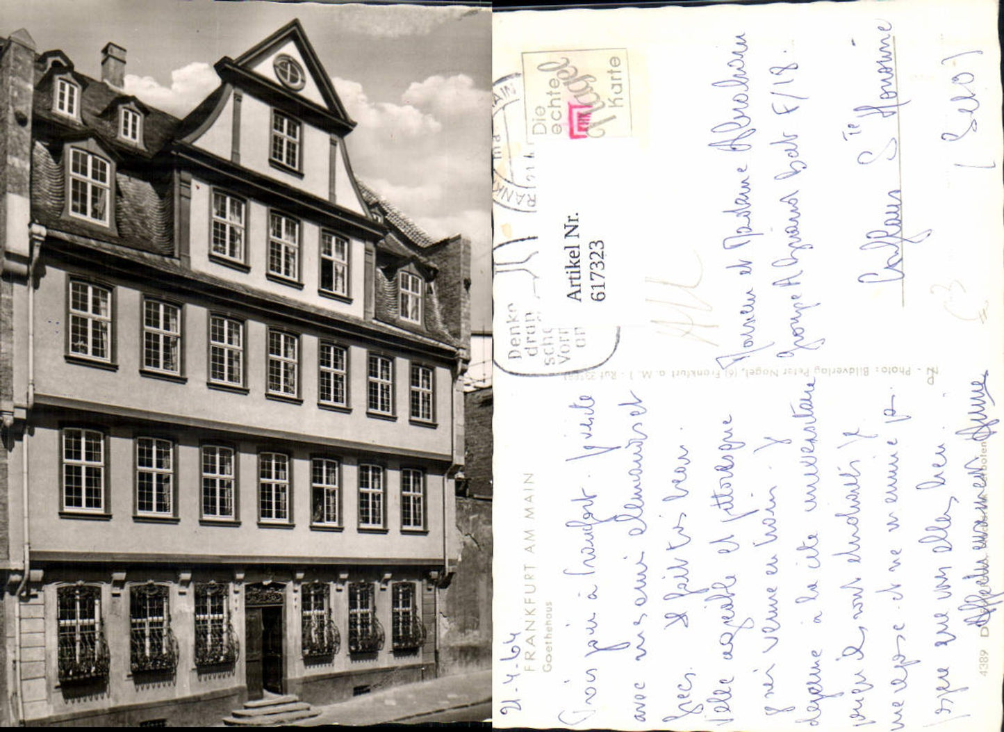 617323,Foto Ak Frankfurt a. Main Goethehaus Ansicht