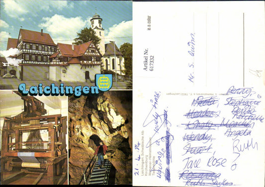 617332, Multi-image Ak Laichingen Swabian Alb fortified church weaving loom deep cave