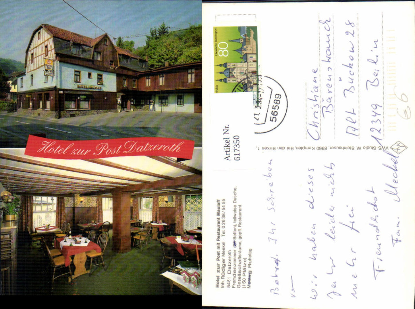 617350,Mehrbild Ak Datzeroth Hotel zur Post m. Restaurant Maulaff