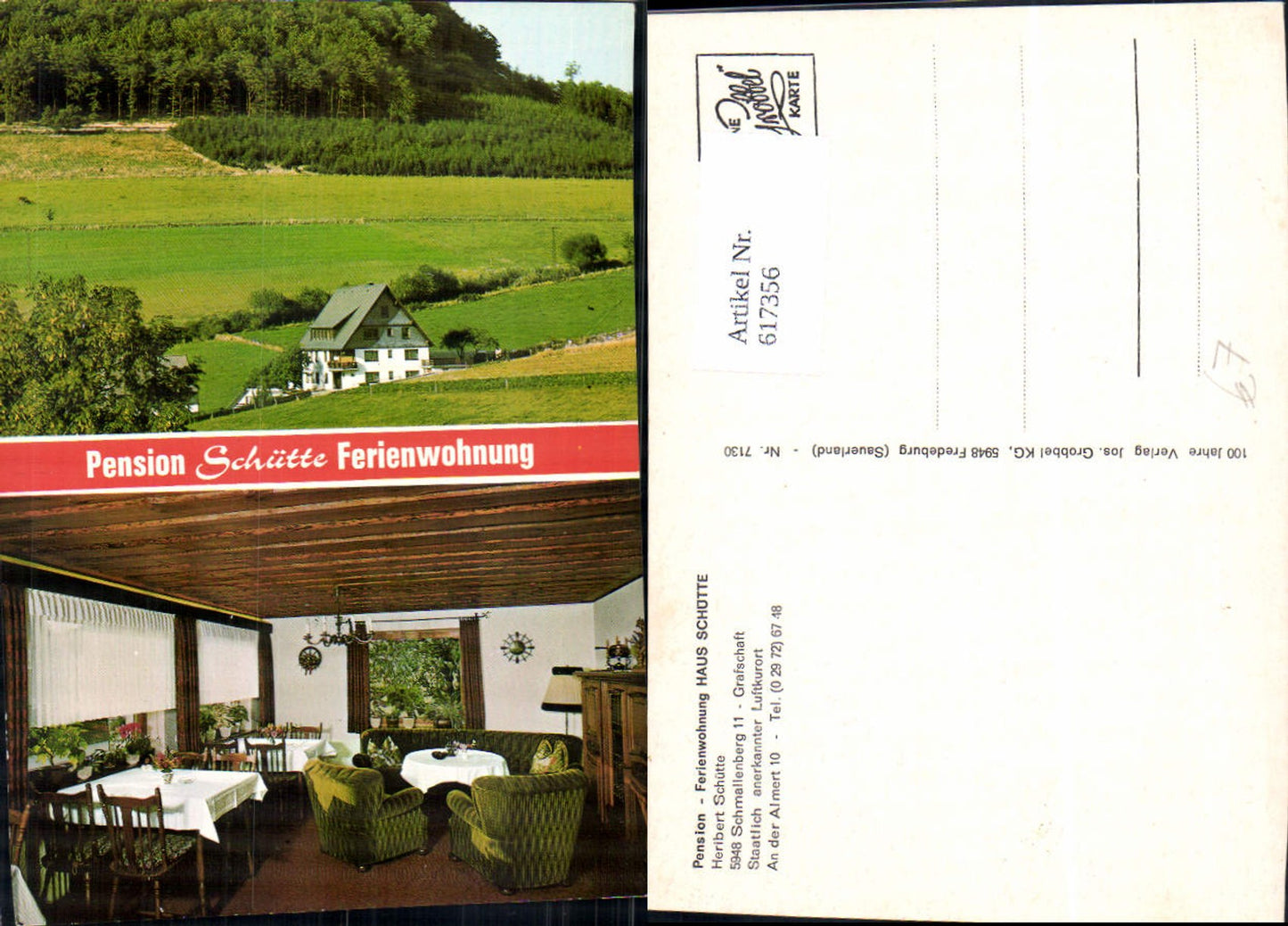 617356,Mehrbild Ak Schmallenberg Grafschaft Pension Ferienwohnung Haus Schütte