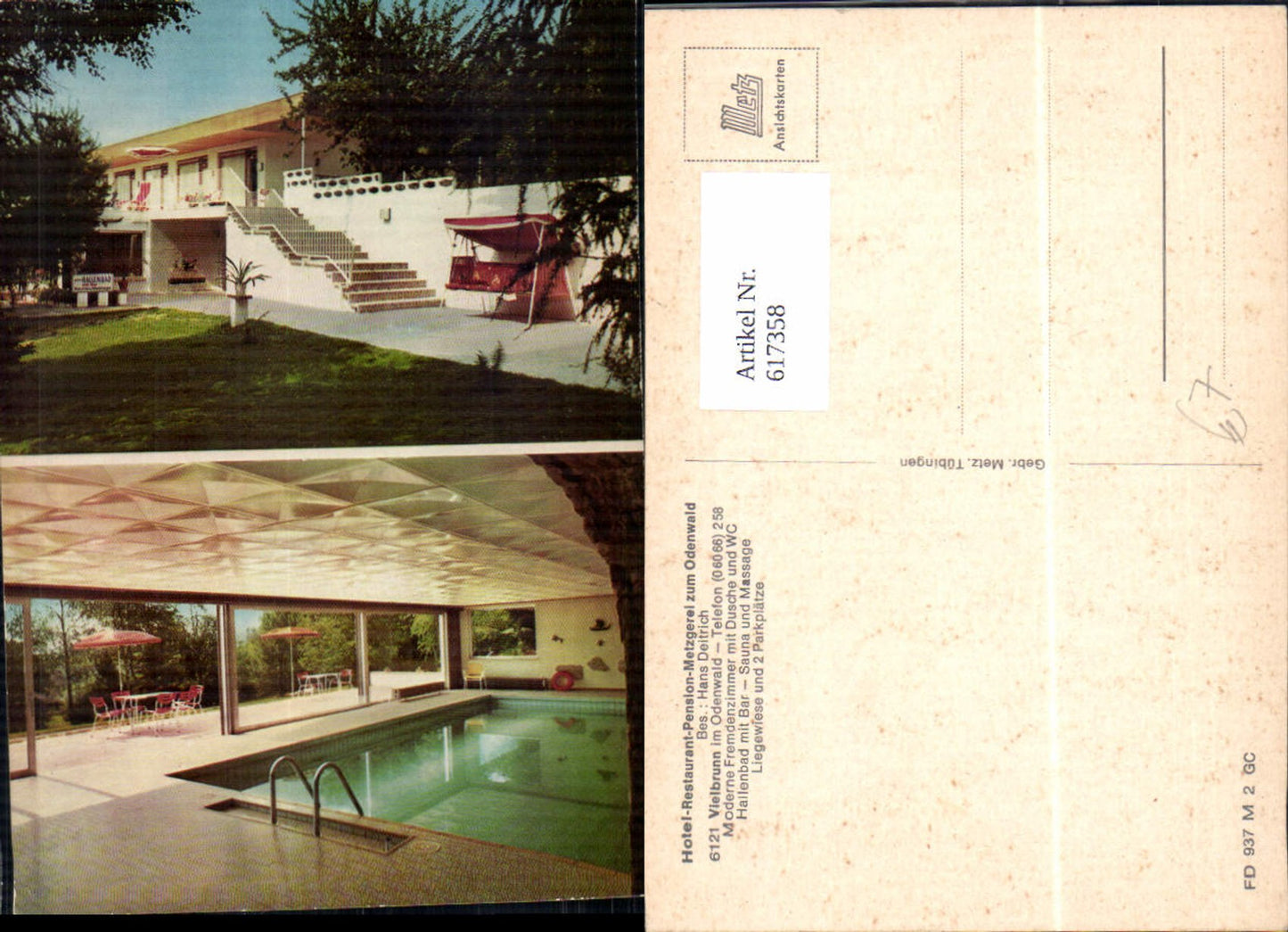 617358,Mehrbild Ak Michelstadt Vielbrunn i. Odenwald Hotel Restaurant zum Odenwald