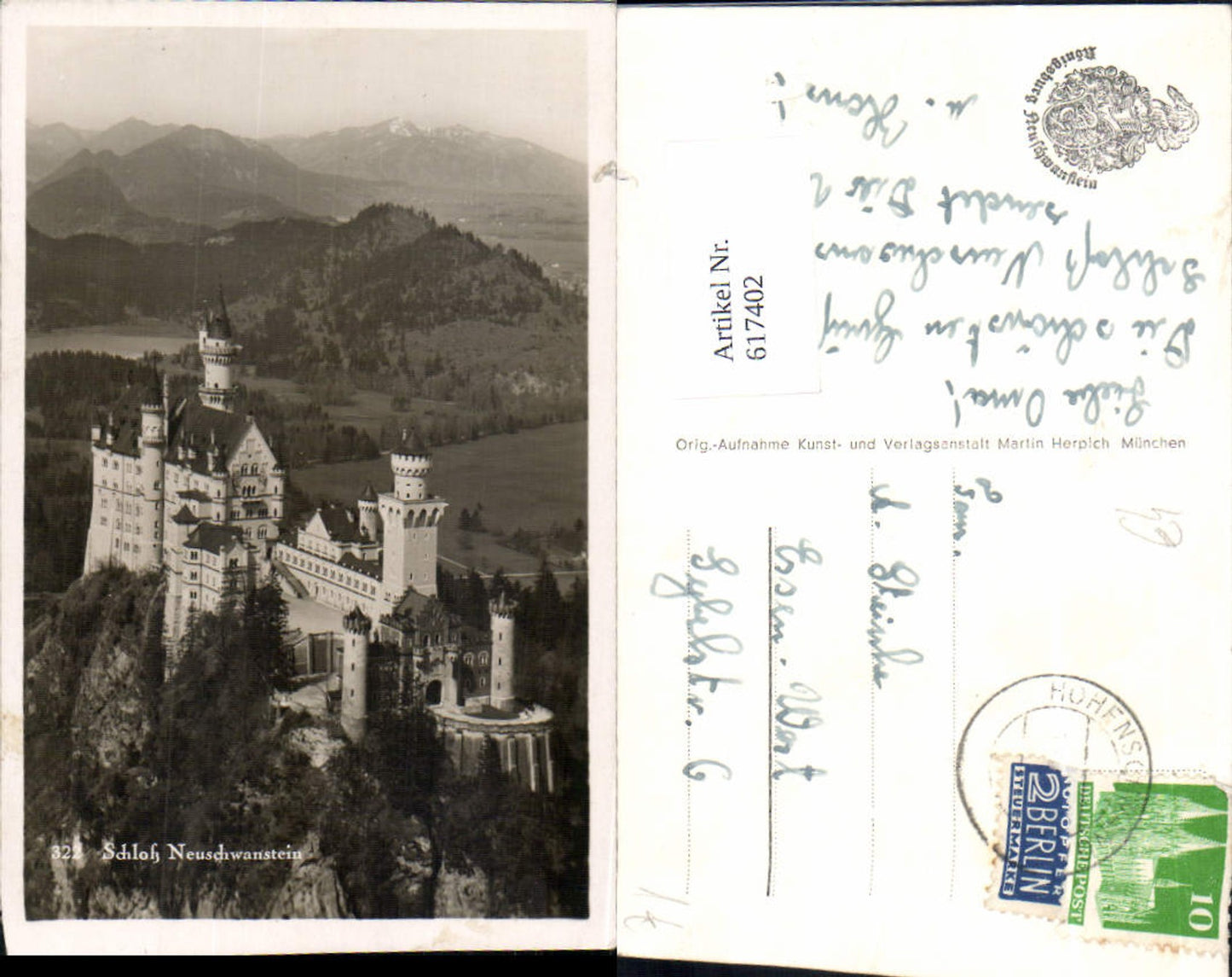 617402,Füssen im Allgäu Schloss Neuschwanstein pub Herpich  322