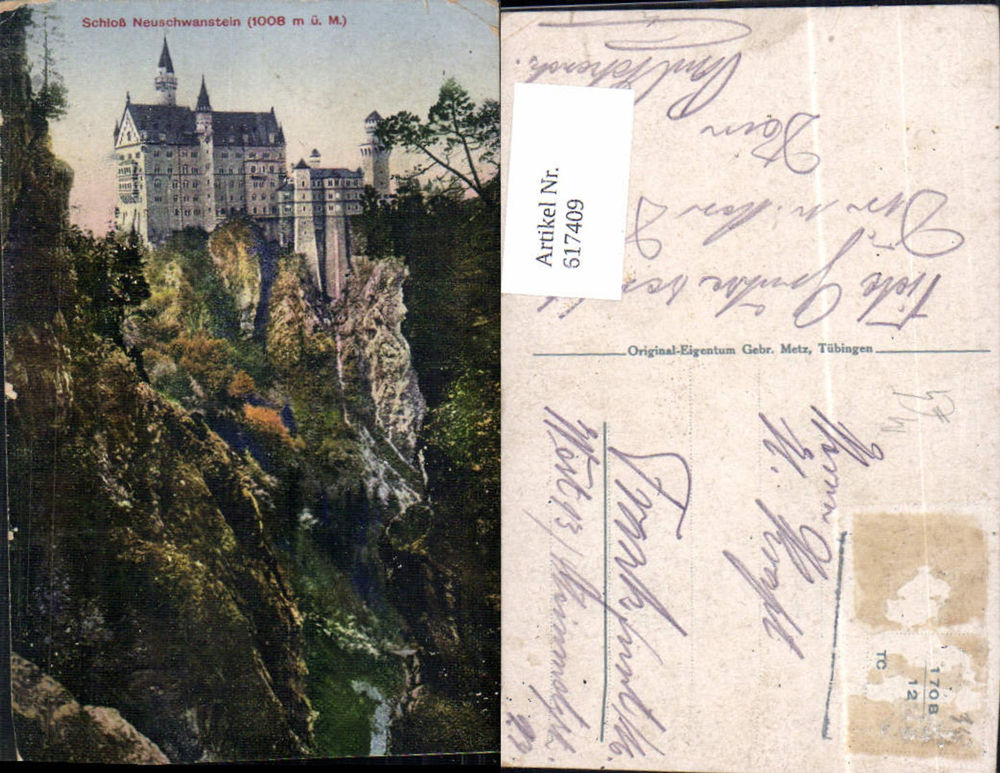 617409,Füssen im Allgäu Schloss Neuschwanstein pub Gebrüder Metz