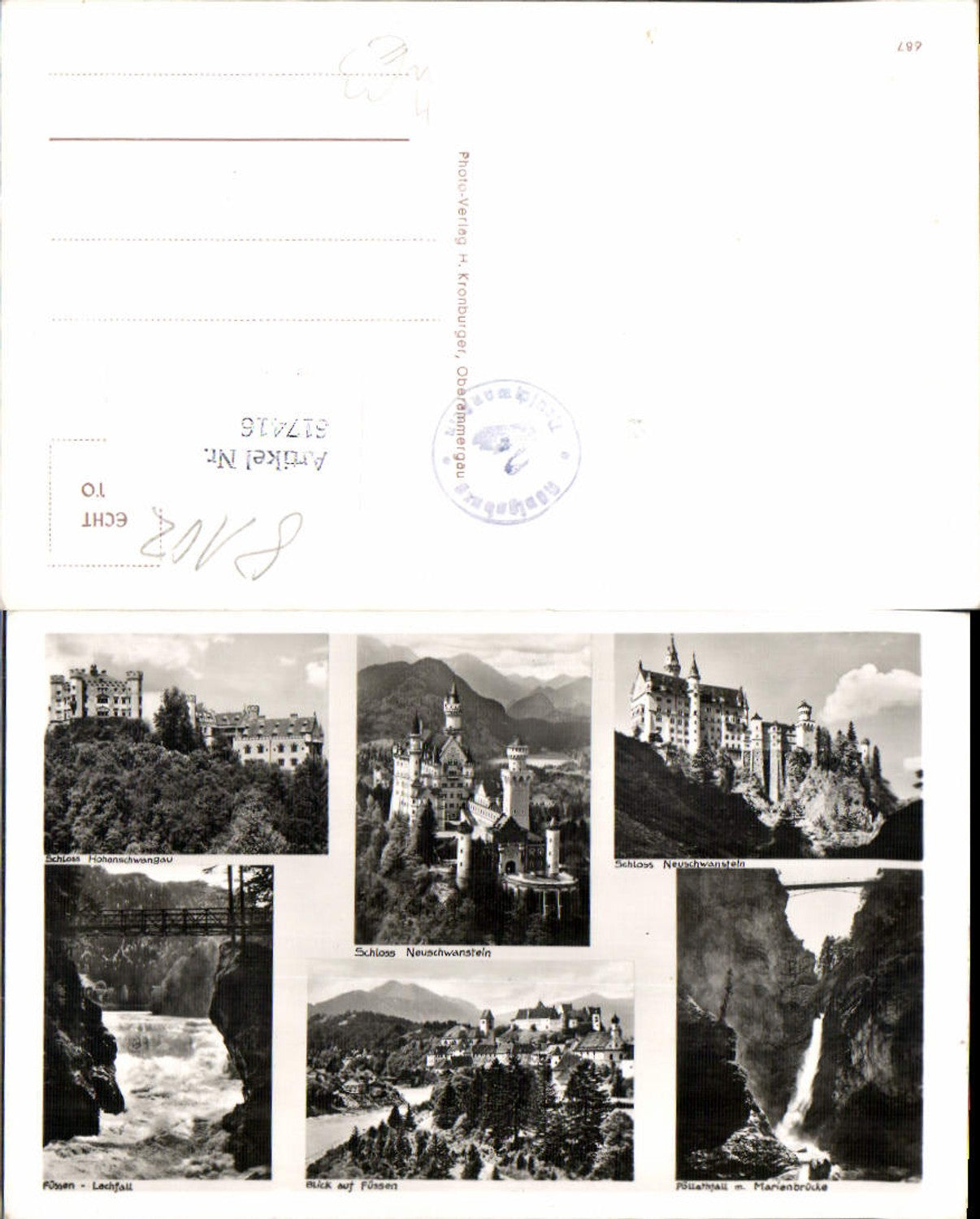617416,Füssen im Allgäu Schloss Neuschwanstein pub H. Kronburger 687