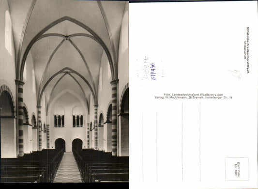 617436,Foto Ak Stiftskirche Freckenhorst Westfalen Mittelschiff Kirche Innen
