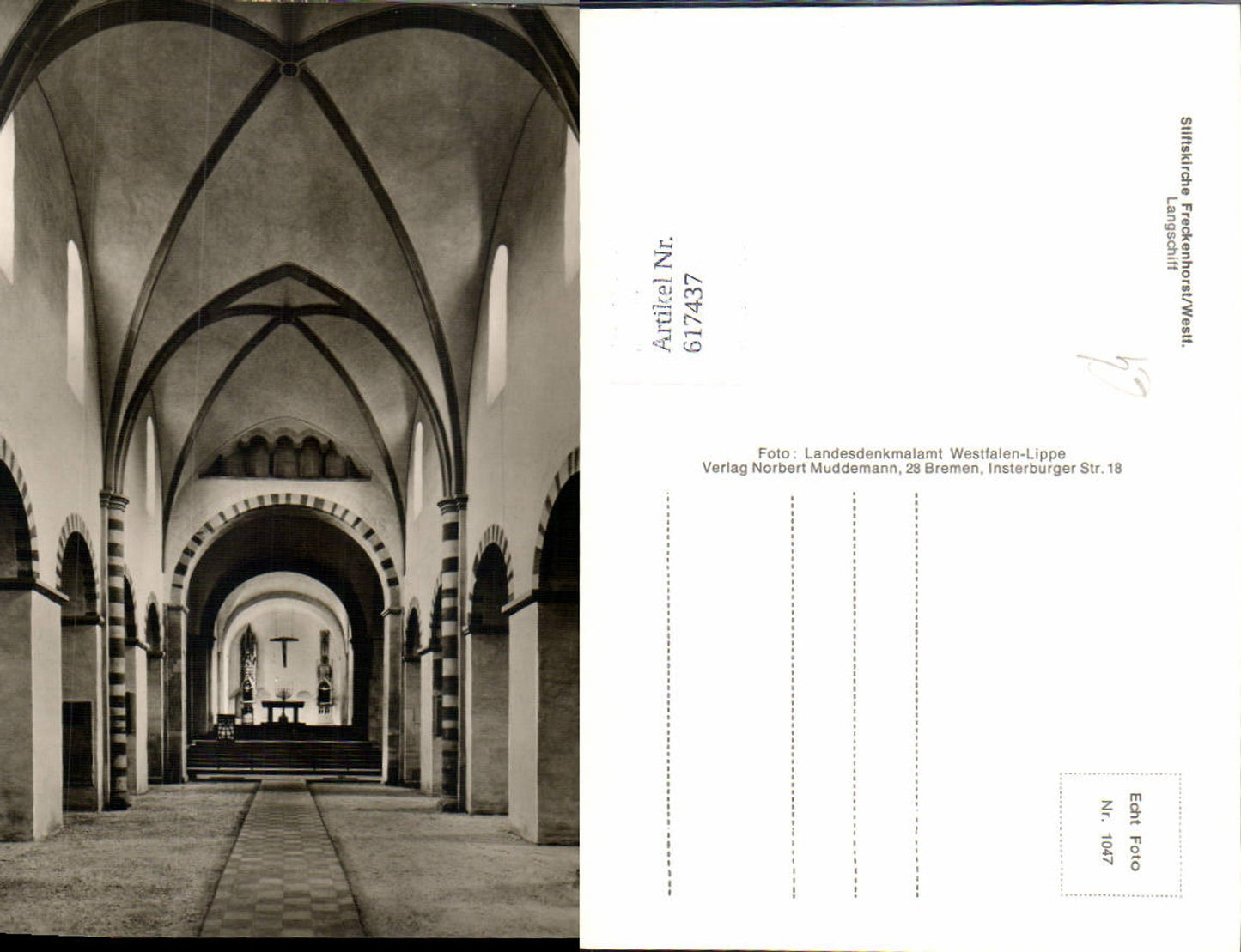 617437,Foto Ak Stiftskirche Freckenhorst Westfalen Langschiff Kirche Innen