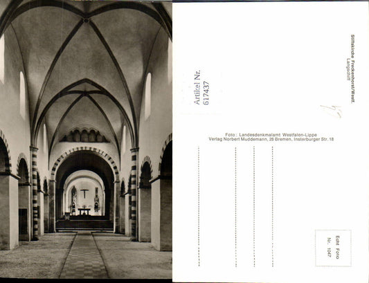 617437,Foto Ak Stiftskirche Freckenhorst Westfalen Langschiff Kirche Innen