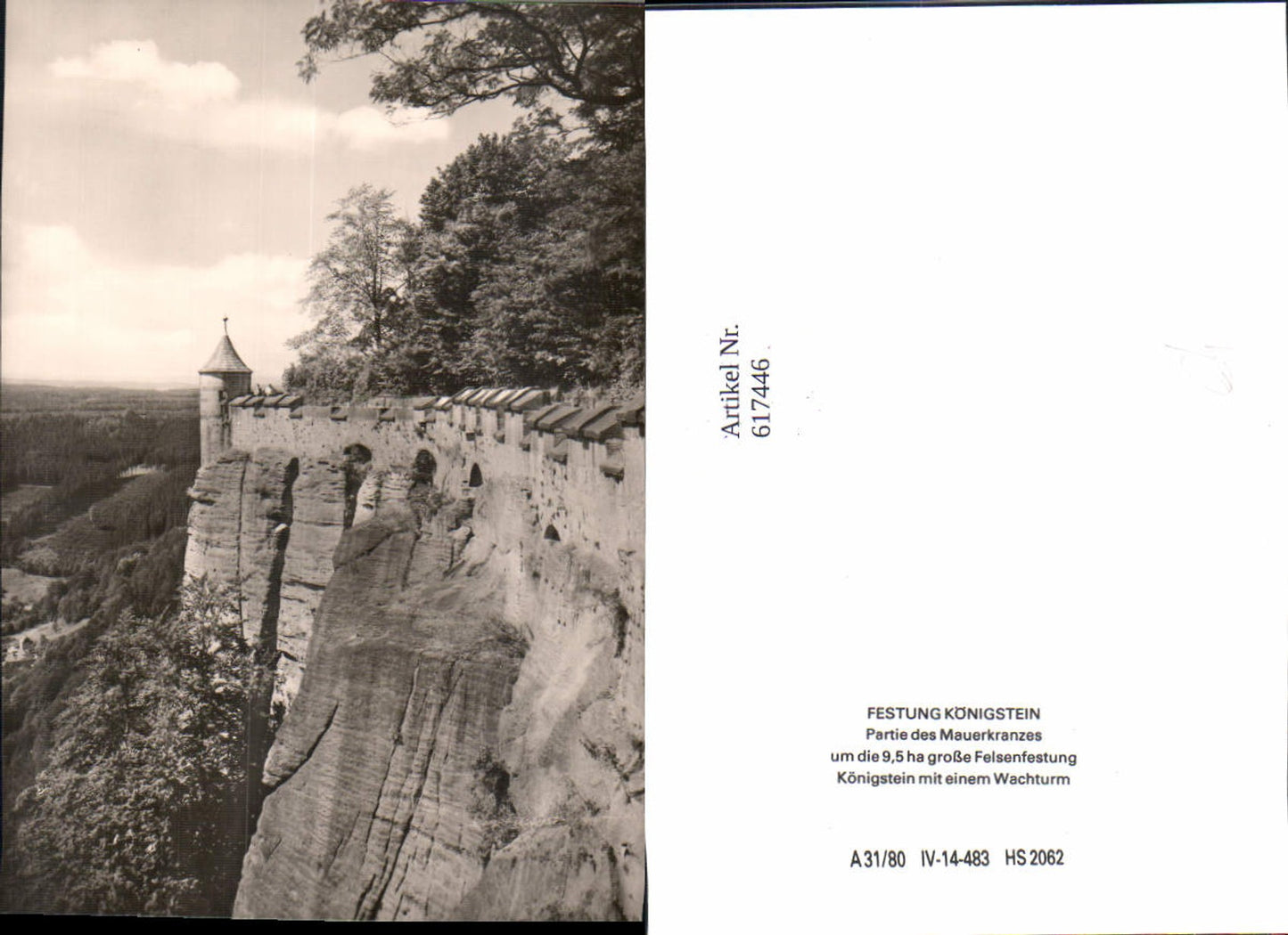 617446, Photo Ak Fortress Königstein Part of the wall ring