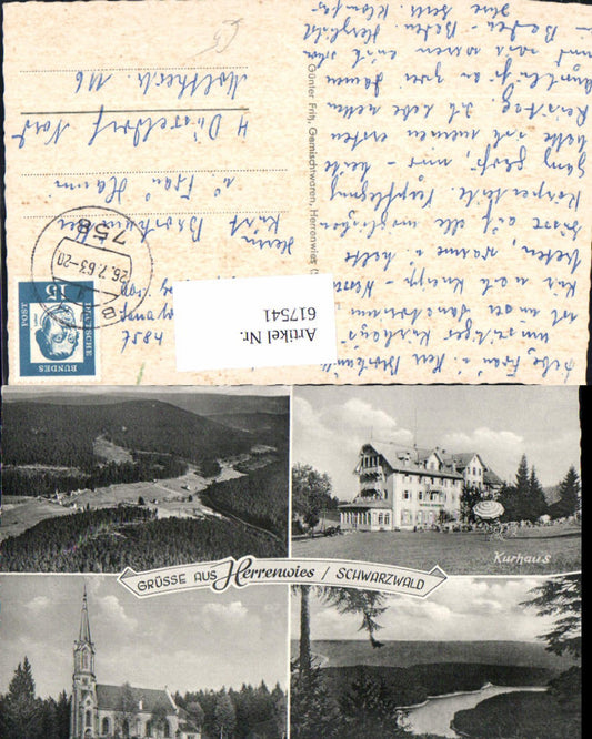 617541, Multi-image Ak Forbach Herrenwies Black Forest Kurhaus Church