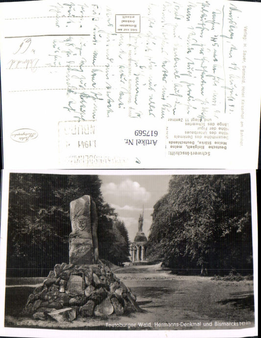 617569,Foto Ak Detmold Teutoburger Wald Hermanns-Denkmal Bismarckstein