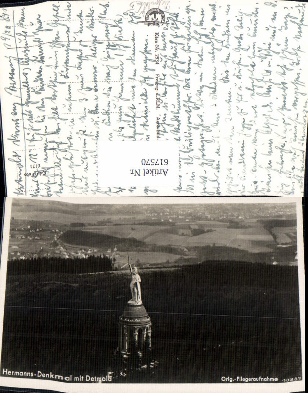 617570,Fliegeraufnahme Detmold Teutoburger Wald Hermanns-Denkmal