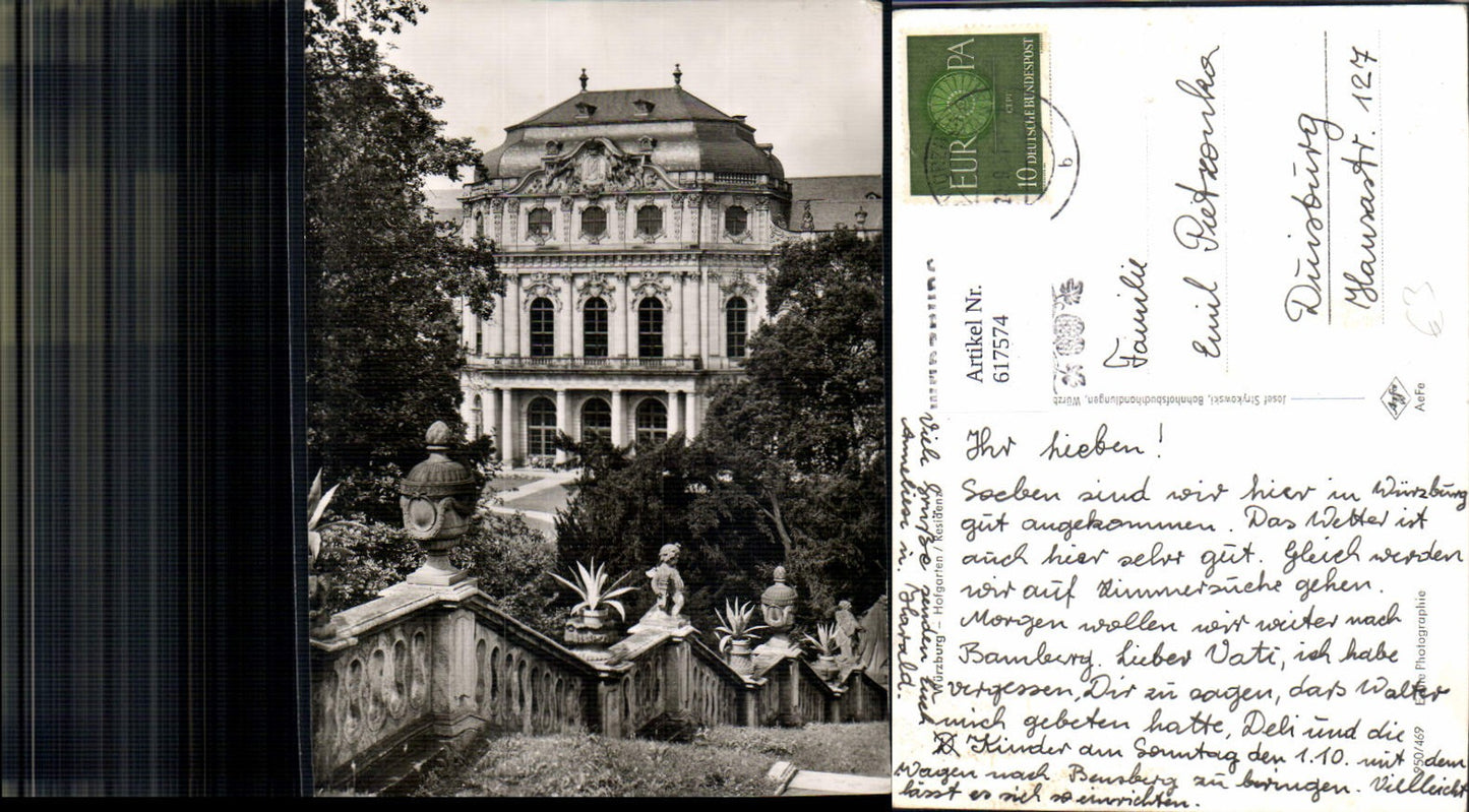 617574,Foto Ak Würzburg Hofgarten Residenz