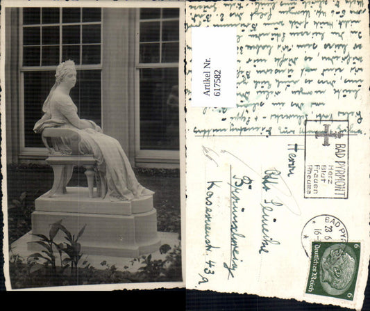 617582,Foto Ak Bad Pyrmont Statue Königin Luise