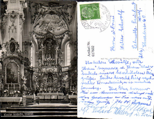 617602, Photo Ak Monastery Interior of Andechs