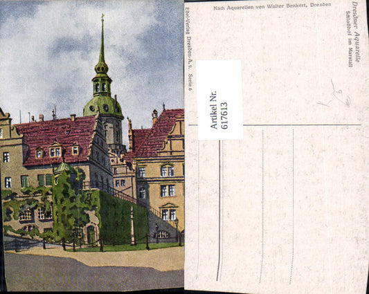 617613,Künstler Ak Walter Benkert Dresden Schloßhof im Marstall