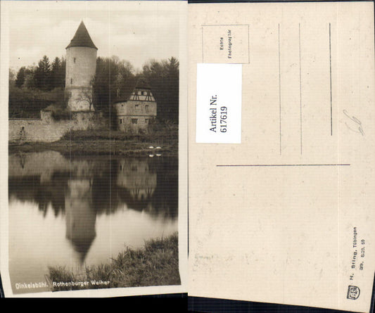 617619, Photo Ak Dinkelsbühl Rothenburger Weiher Tower