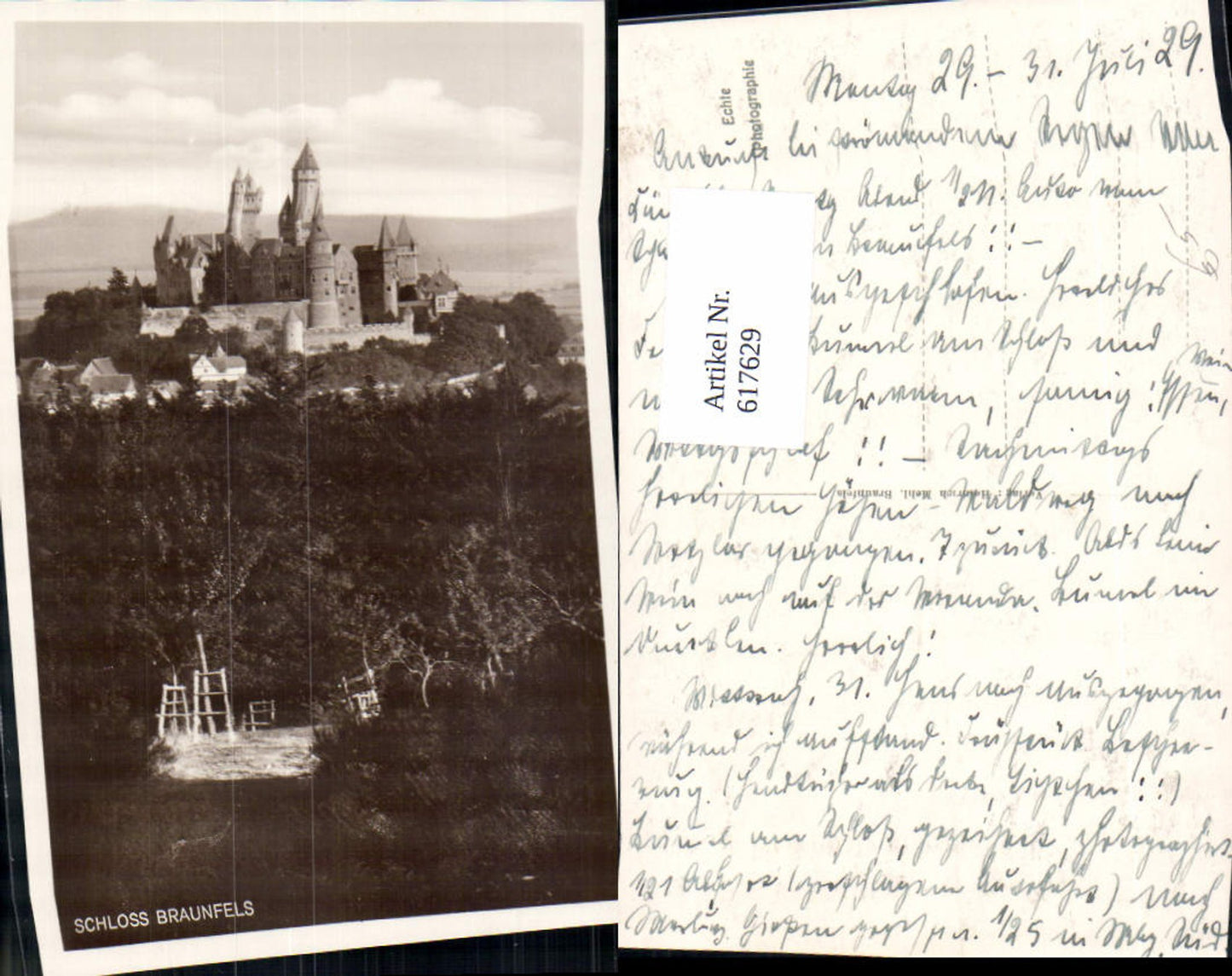 617629,Foto Ak Braunfels Schloss Braunfels