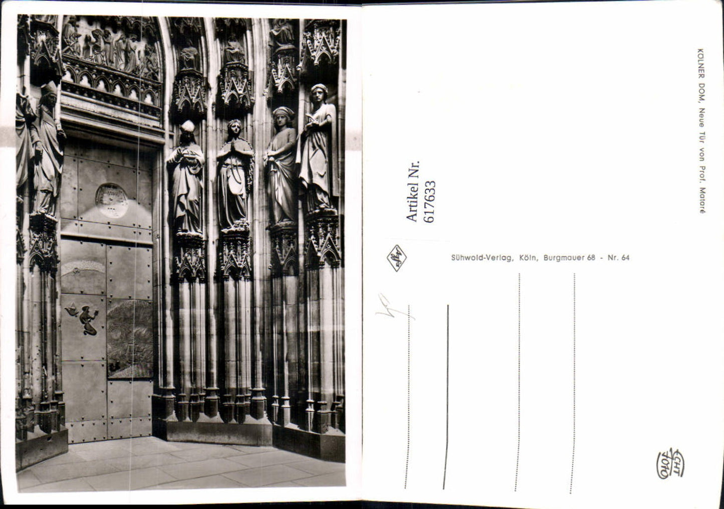 617633,Foto Ak Köln a. Rhein Dom Neue Tür v. Prof. Matare