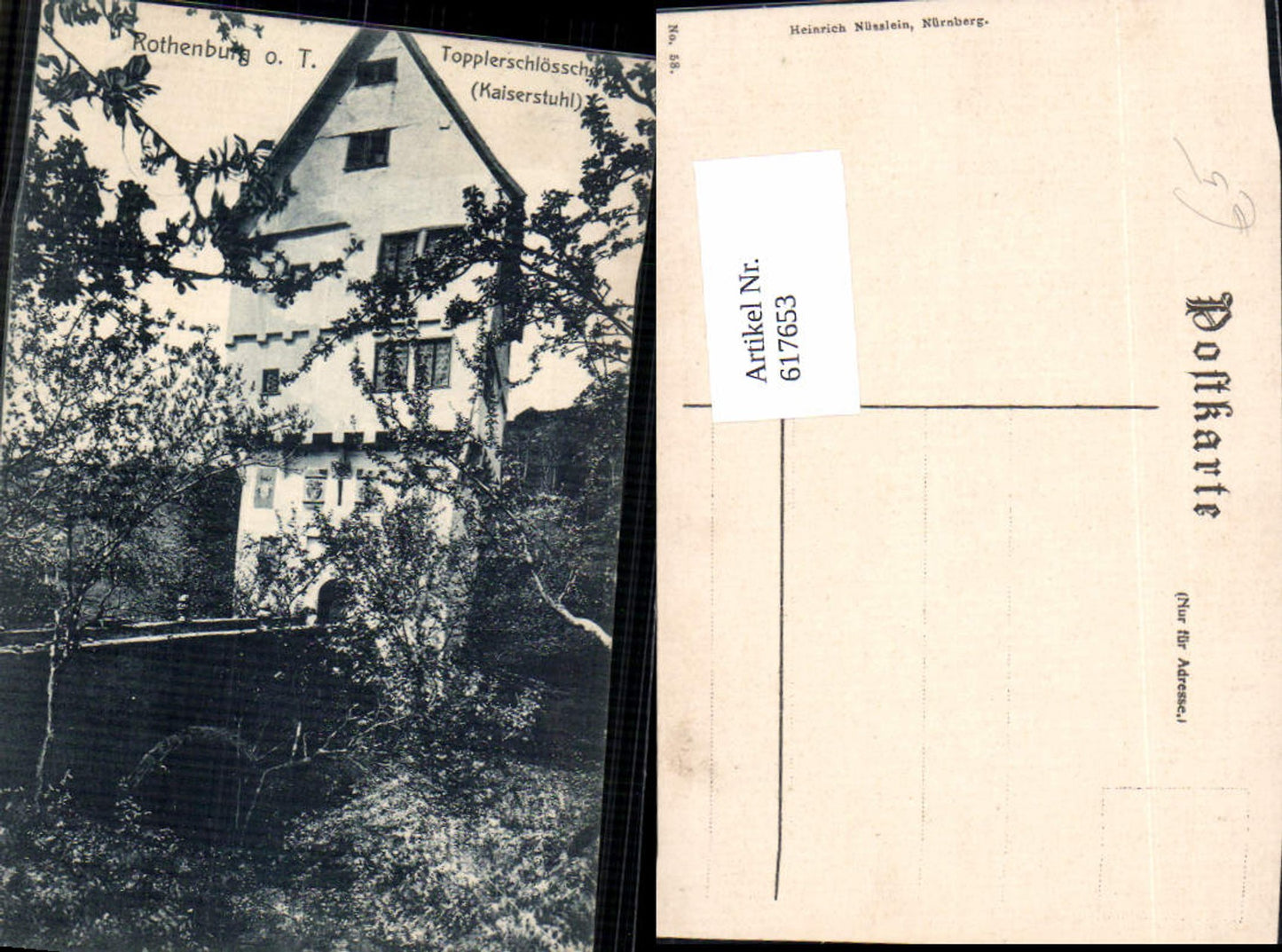 617653, Rothenburg ob der Tauber Topplerschlösschen Kaiserstuhl