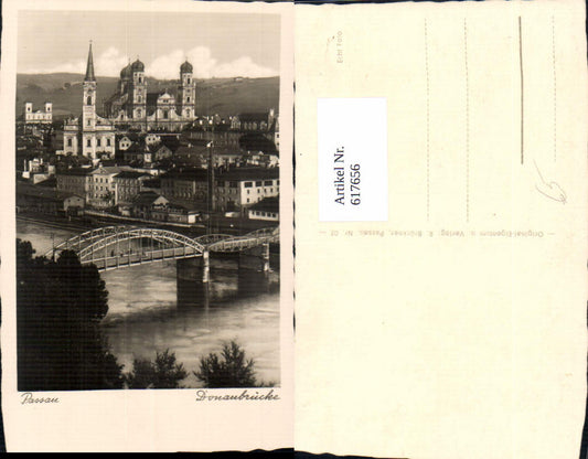 617656, Photo Ak Passau Danube Bridge