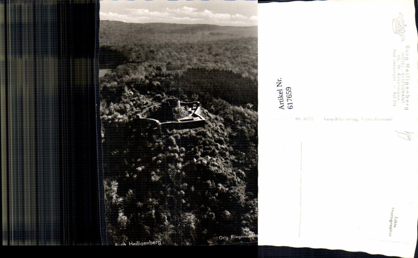 617659,Fliegeraufnahme Burg Heiligenberg Burgruine Stadt Felsberg Gensungen