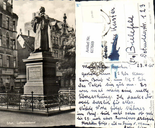 617669, Photo Ak Erfurt Luther Monument