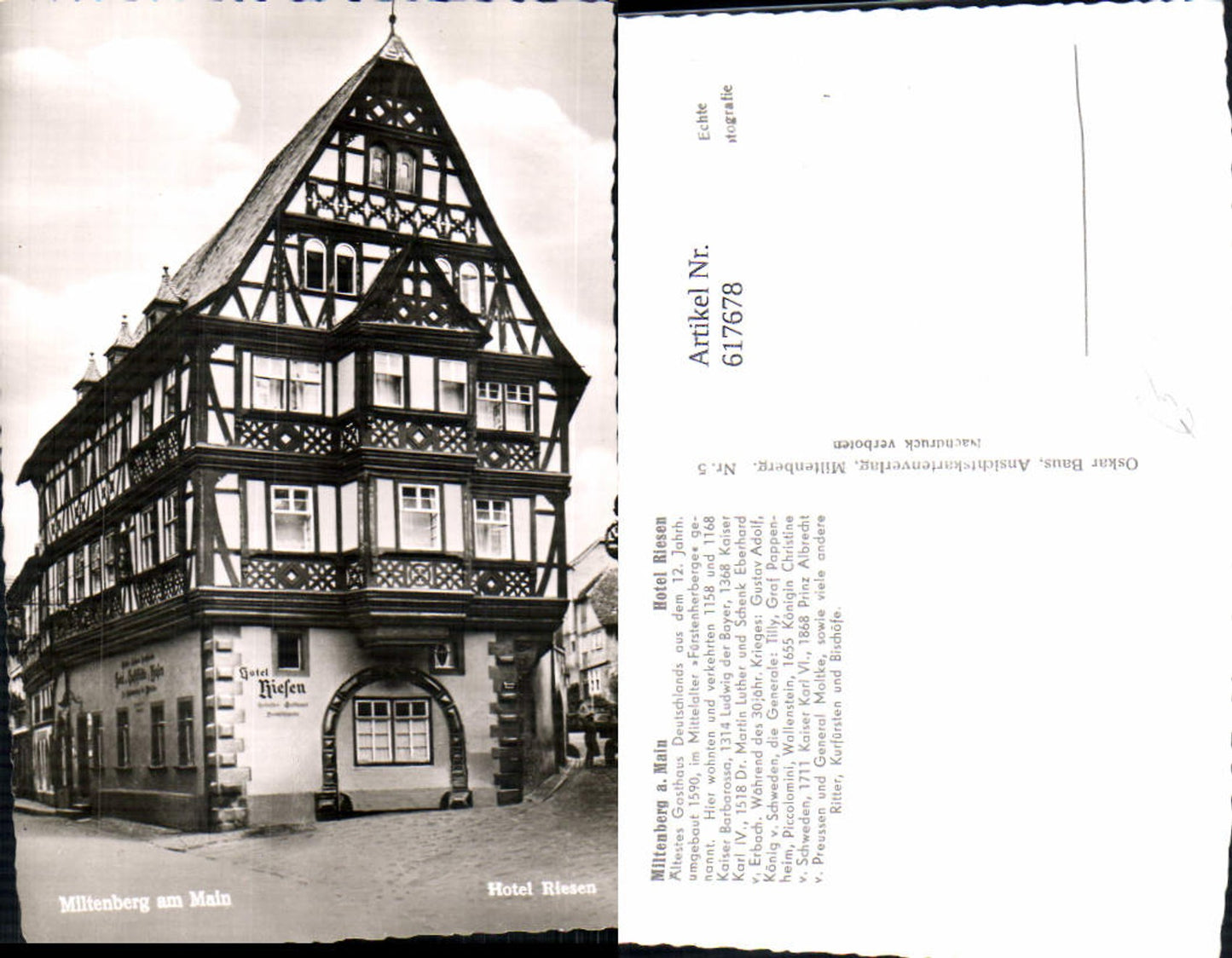 617678,Foto Ak Miltenberg a. Main Hotel Riesen