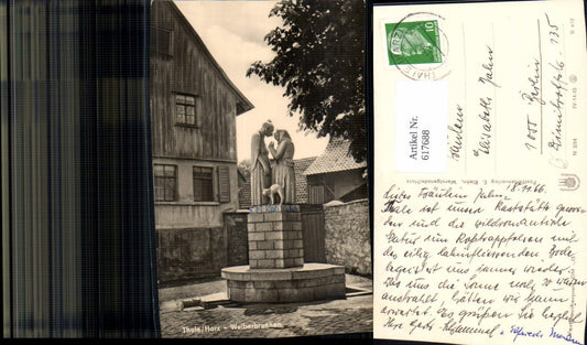 617688,Foto Ak Thale Harz Weiberbrunnen Brunnen