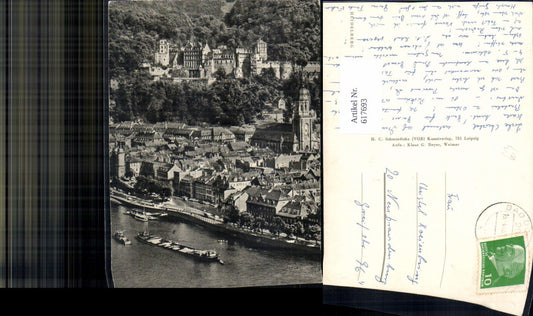 617693, Photo Ak Heidelberg View Ship Steamer Castle