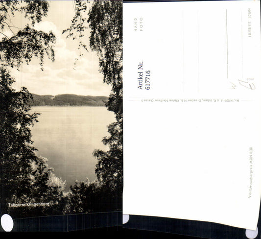 617716,Foto Ak Talsperre Klingenberg Gemeinde Klingenberg