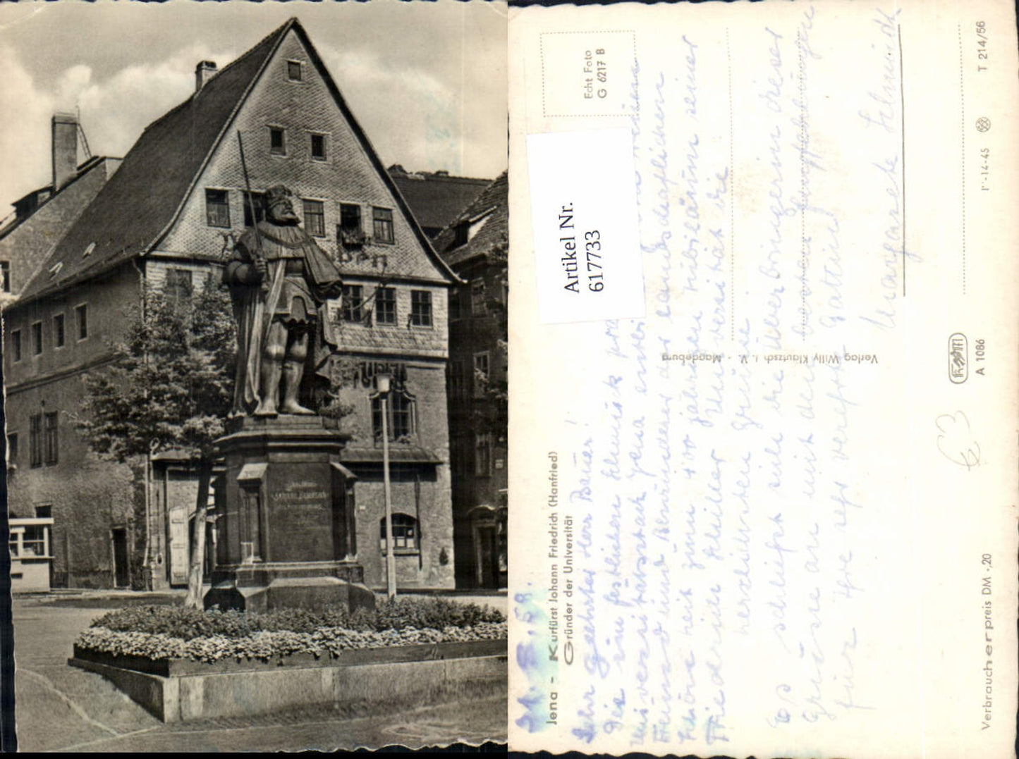 617733,Foto Ak Jena Kurfürst Johann Friedrich Hanfried Statue Denkmal