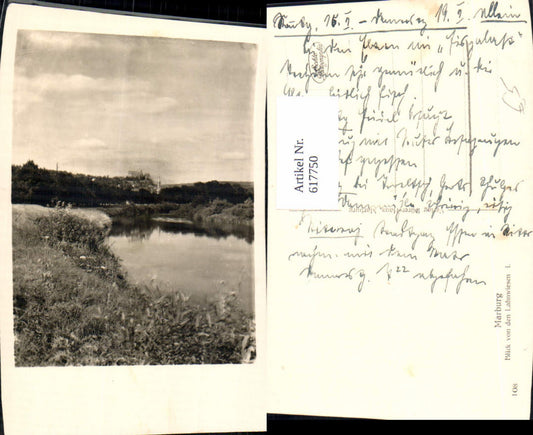 617750,Foto Ak Marburg Blick v. d. Lahnwiesen