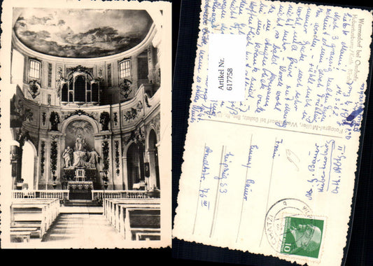 617758,Foto Ak Wermsdorf b. Oschatz Hubertusburg Kath. Kirche Innenansicht