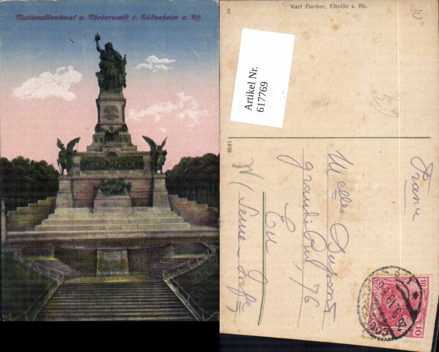 617769,Rüdesheim a. Rhein Nationaldenkmal a. Niederwald Niederwalddenkmal