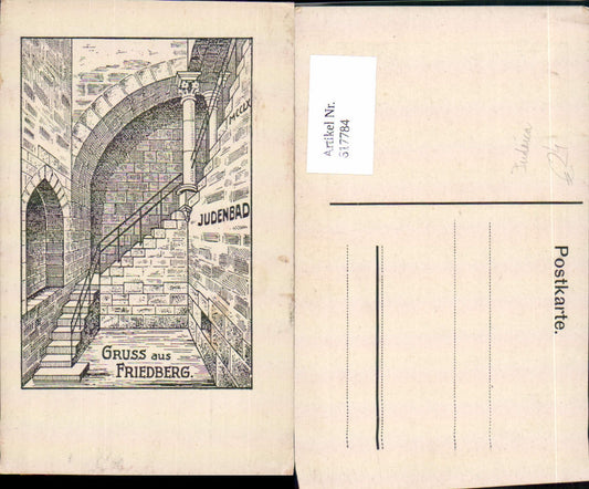 617784,tolle AK Gruß aus Friedberg Judenbad Jude Judaica Hessen Wetteraukreis