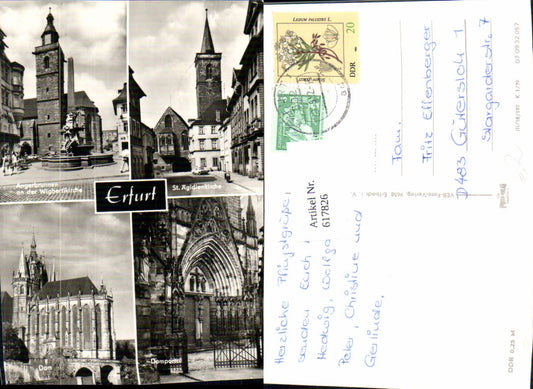 617826,More picture Ak Erfurt Angerbrunnen St Ägidienkirche Domportal Dom