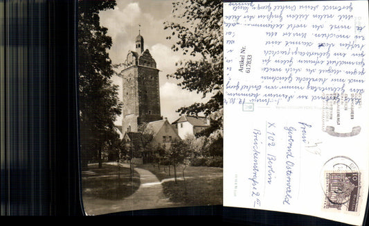 617833,Foto Ak Delitzsch Hallescher Turm