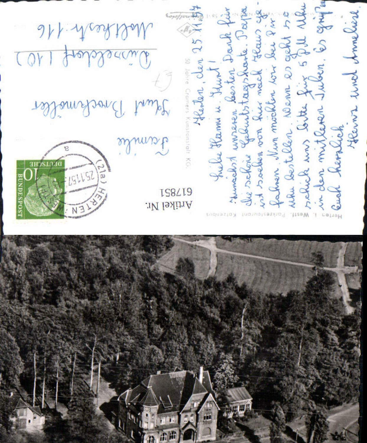 617851,Luftbild Herten i. Westfalen Parkrestaurant Katzenbusch