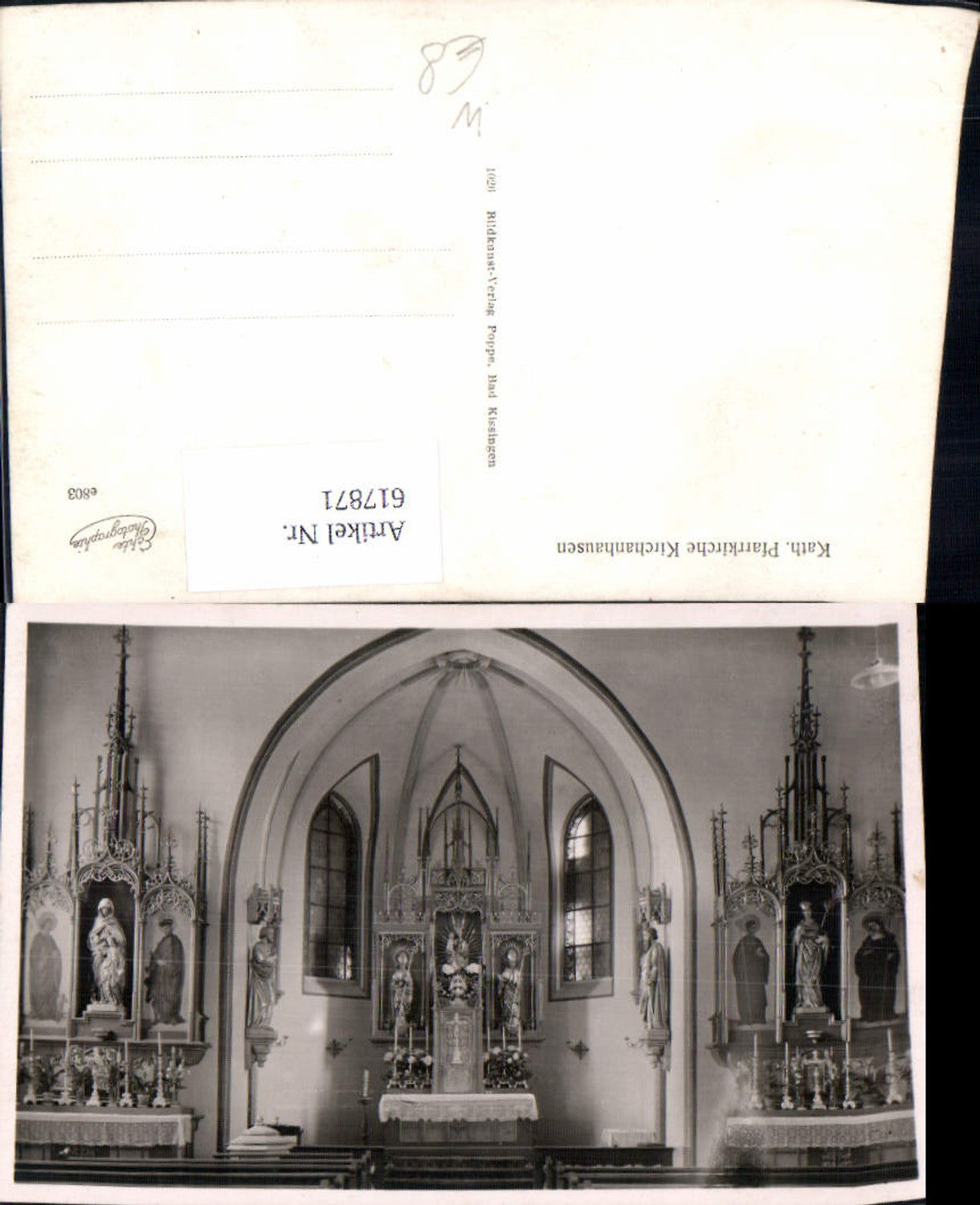 617871,Foto Ak Kinding Kirchanhausen Kath. Pfarrkirche Kirche Innen