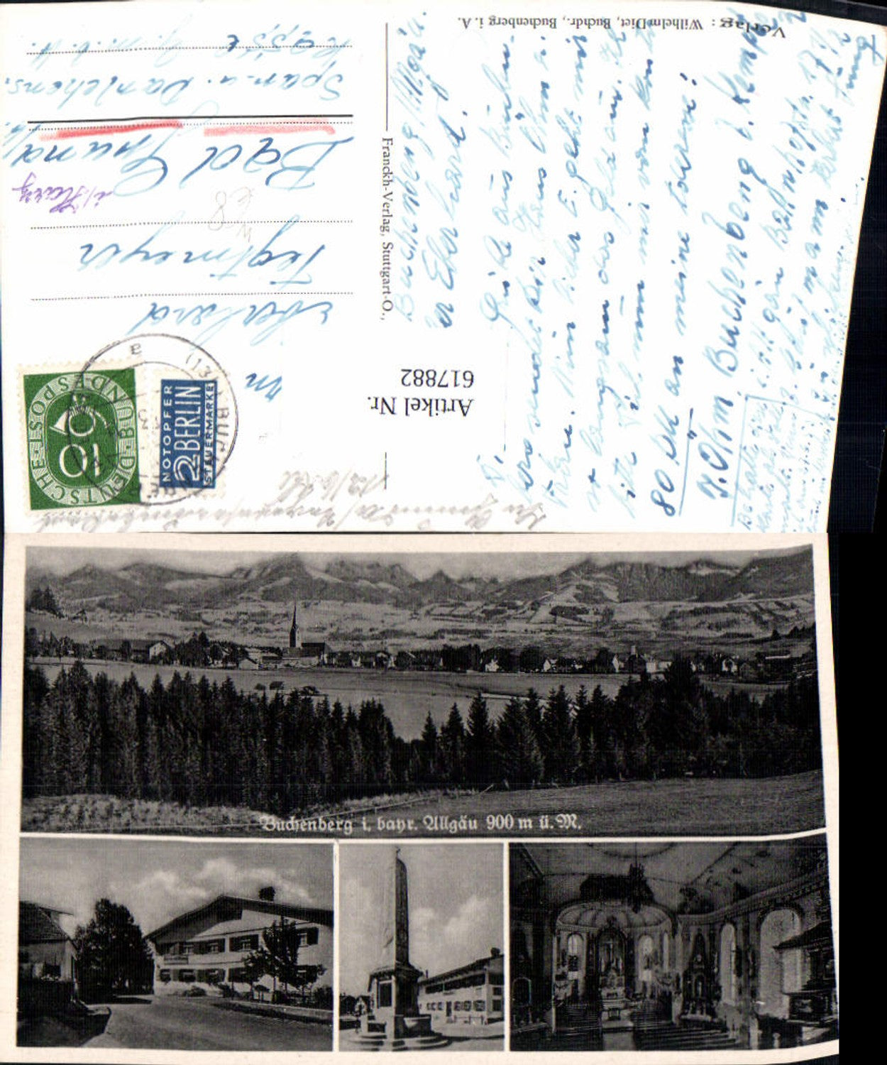 617882,Mehrbild Ak Buchenberg Allgäu Kirche Innen Denkmal Ansicht