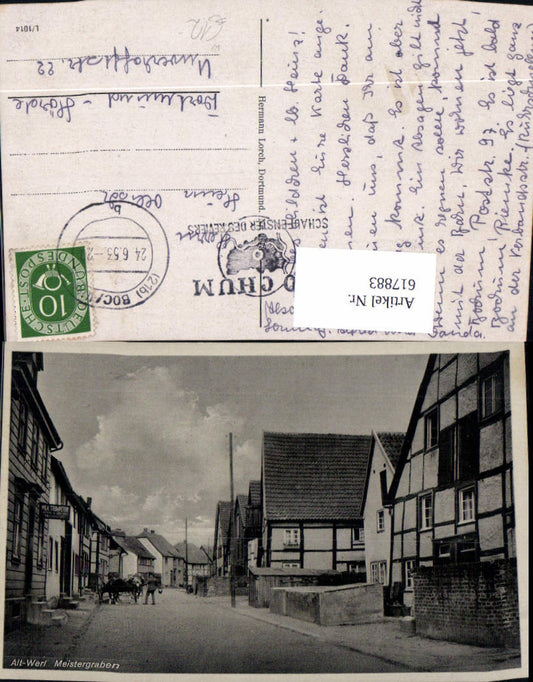 617883,Werl Meistergraben Dorfpartie Tiergespann