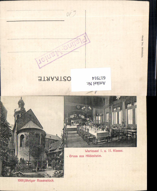 617914,Mehrbild Ak Hildesheim Wartesaal u. 1000Jähriger Rosenstock Rose Blume