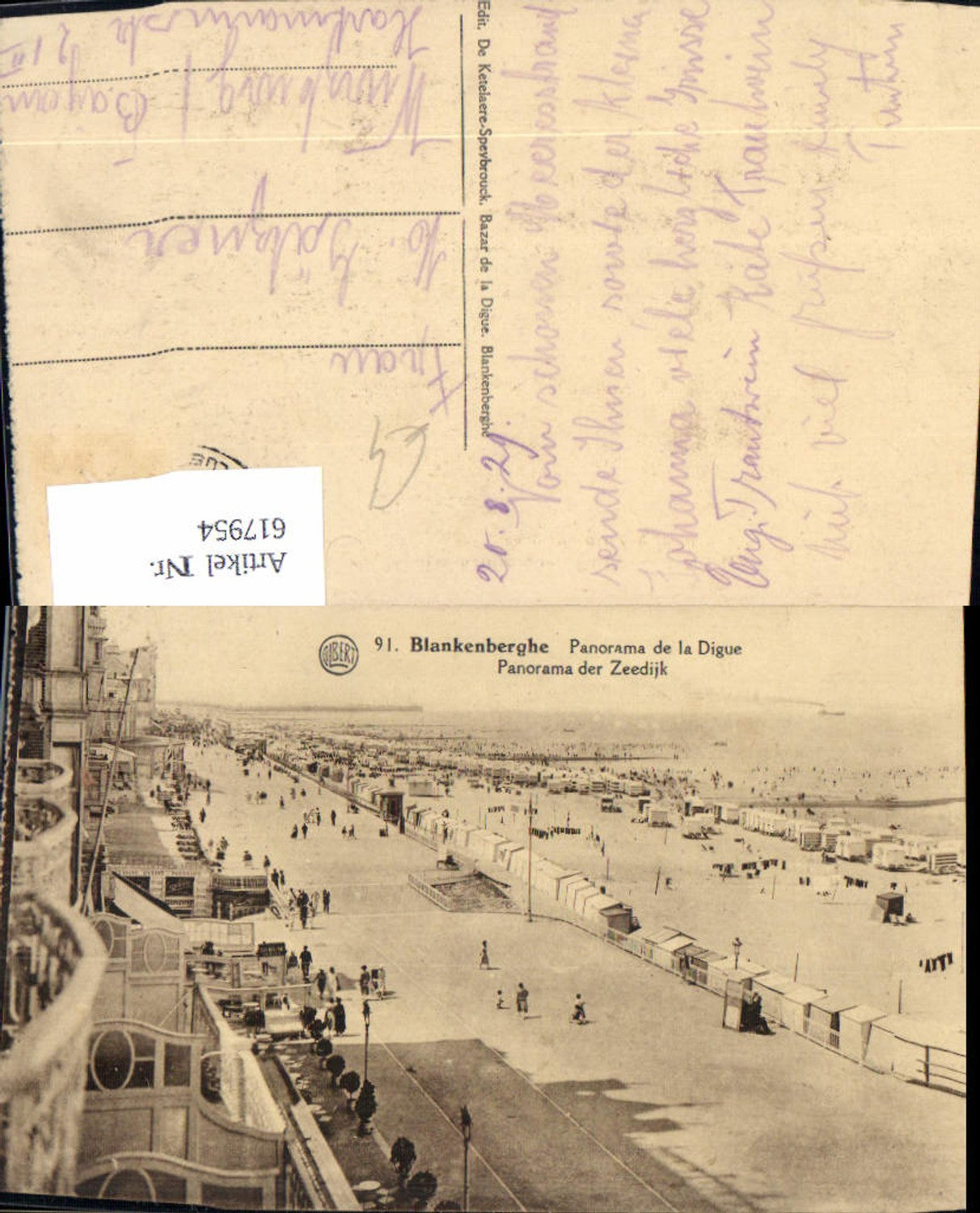 617954,Blankenberge Panorama de la Digue Panorama der Zeedijk Belgium