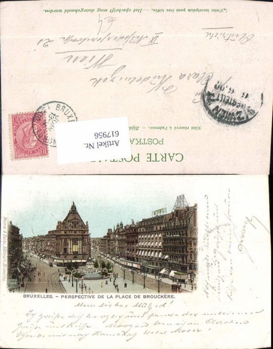 617956,Bruxelles Brussels Perspective of the Place de Brouckere Belgium