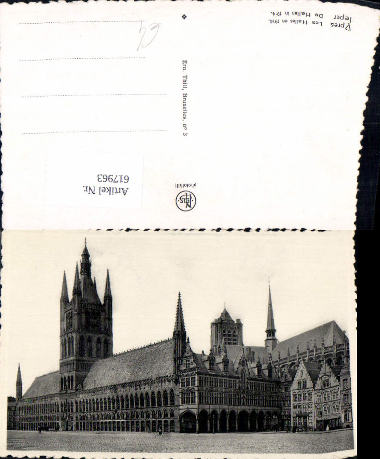 617963,Foto Ak Ypres Ypern Les Halles en 1914 Belgium