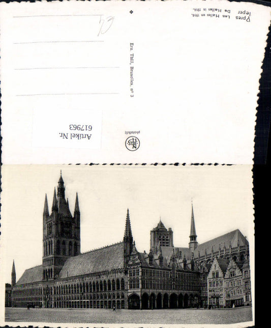 617963, Photo Ak Ypres Ypres Les Halles en 1914 Belgium