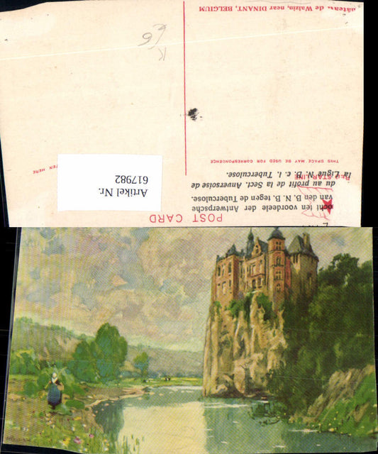617982, Artist Ak Chateau de Walzin near Dinant Belgium