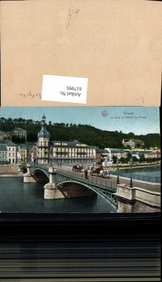 617995, Dinant Le Pont et l Hotel des Postes Bridge Belgium